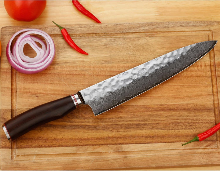 YOUSUNLONG Ebony Damastmesser Kochmesser Large - professionelles Kochmesser mit VG10 Damastklinge 30