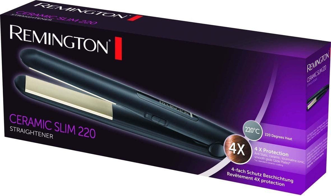 Remington Glätteisen Ceramic Slim (4-facher Schutz: antistatische Keramik-Turmalin-Beschichtung -gle