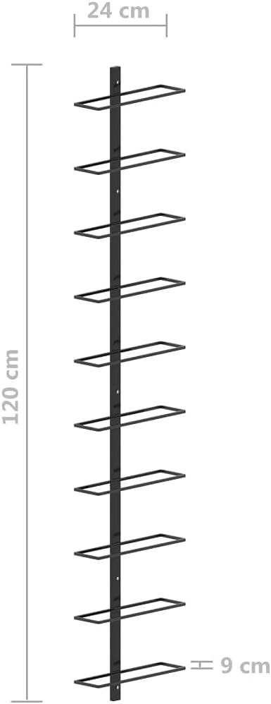 vidaXL Wand Weinregal für 10 Flaschen Flaschenregal Flaschenhalter Wandregal Hängeregal Flaschenstän