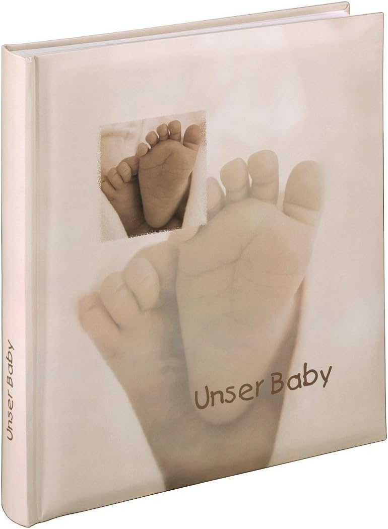 Hama Babyalbum Baby Feel (Fotoalbum mit 60 Seiten für 300 Fotos, Album Format 29 x 32 cm) sand & Fot