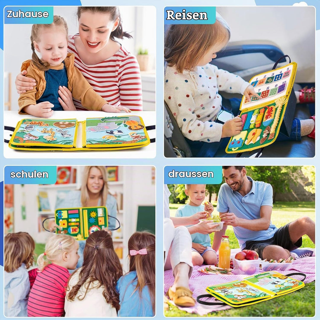 Uping Busy Board Activity Board Baby Sensorisches Montessori Spielzeug ab 3 Jahre Lernspielzeug Gesc
