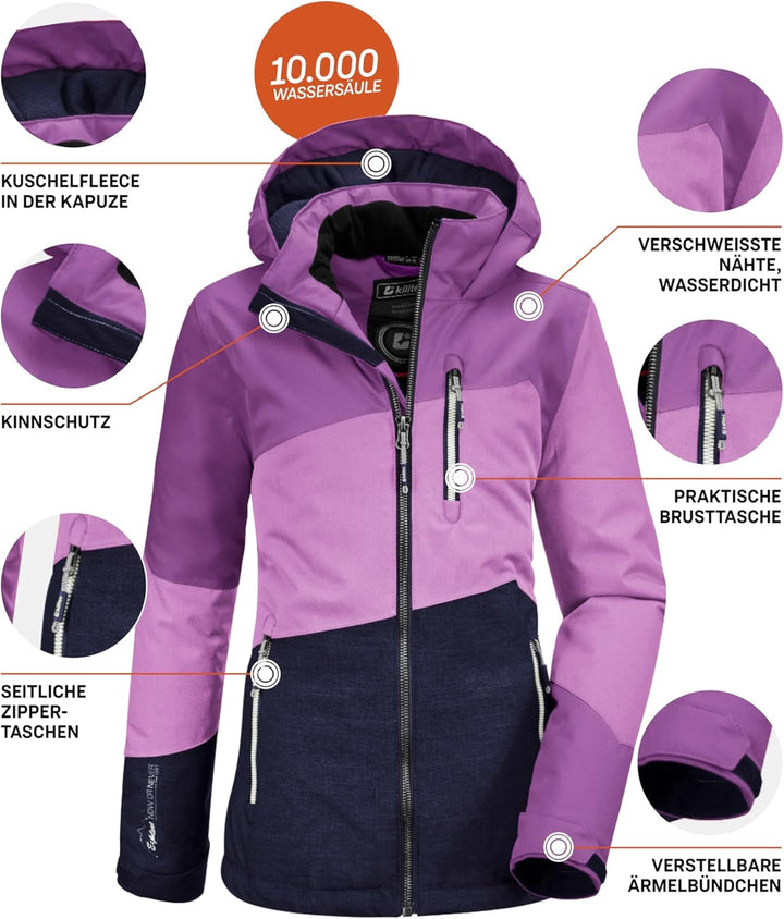 killtec Mädchen Lynge Grls Jckt B Funktionsjacke Mit Kapuze dunkelorchidee 152 Lynge GRLS JCKT B, du