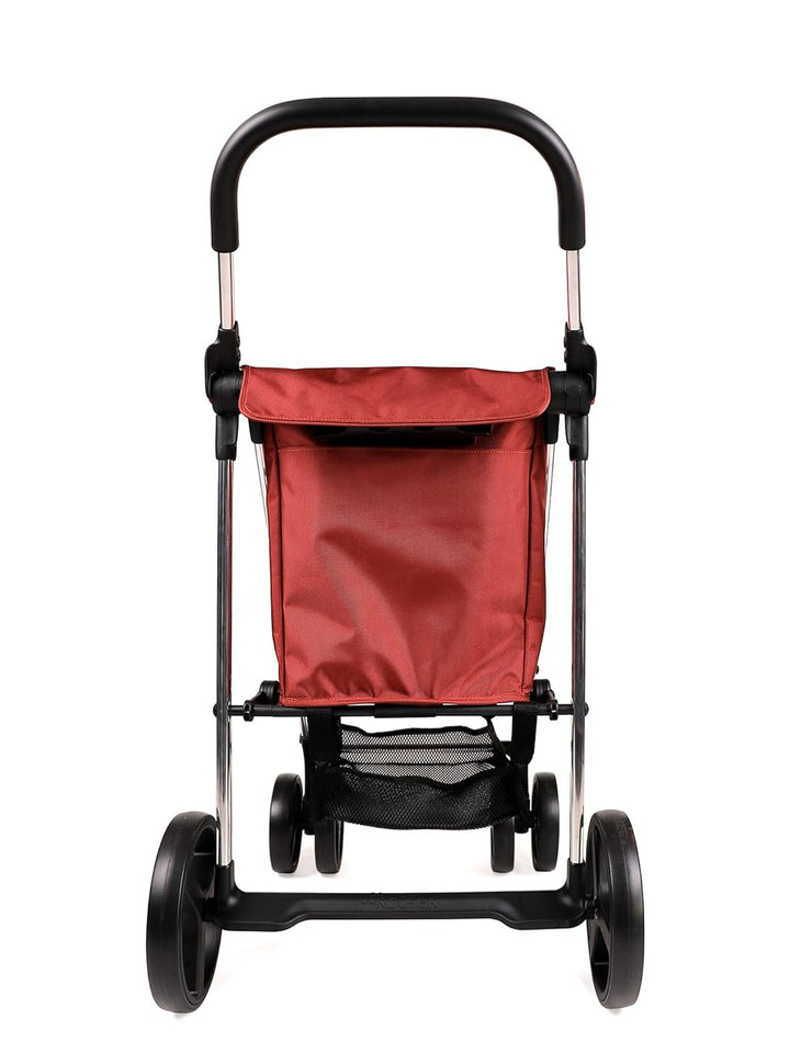 Klappbarer Einkaufstrolley Rolser Basquet MF 4 grosse Räder (2 drehbare) - Oxid, Oxid