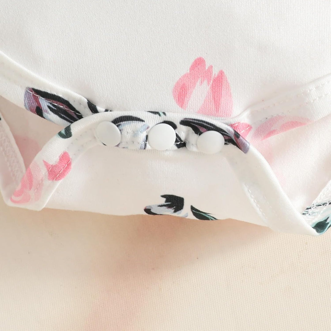 Baby Outfits für Mädchen mit Herz Print kurzärmelig Strampler Hosenträgerrock Bären Kleid Schleife S