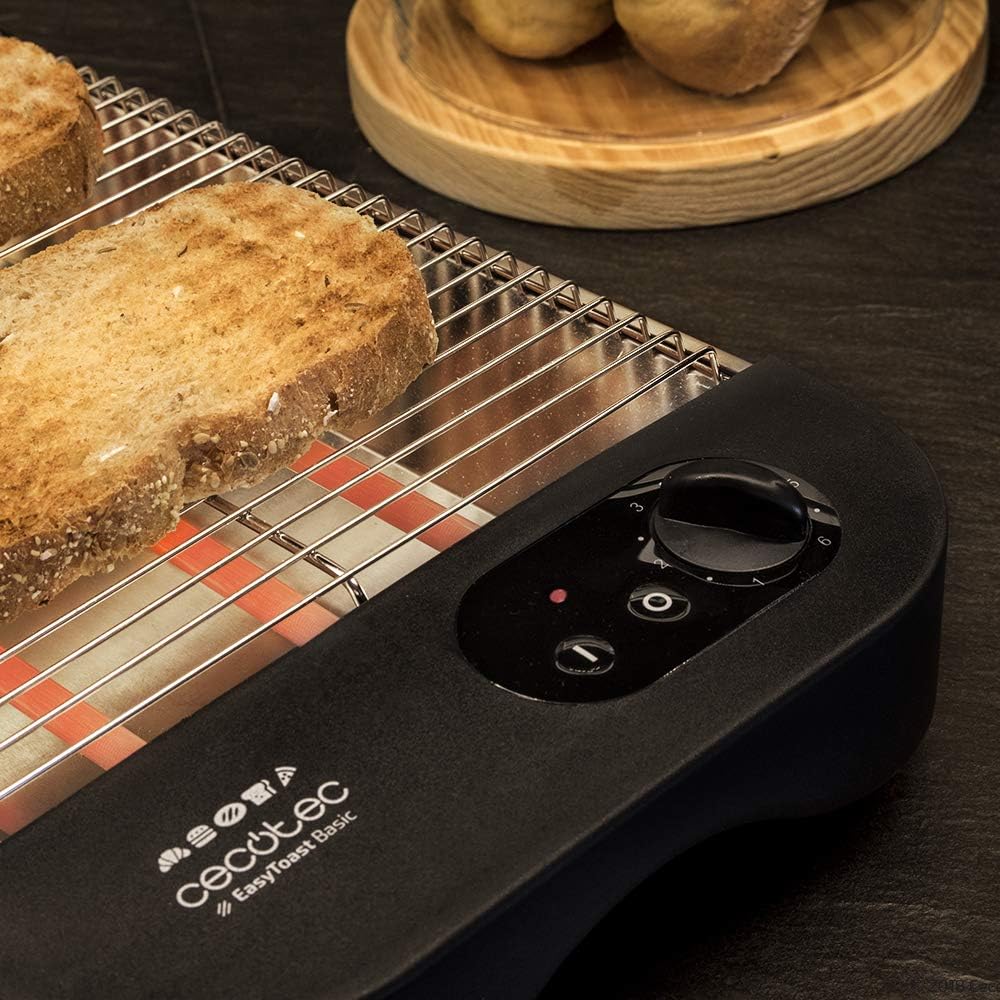 Cecotec Flachtoaster Turbo EasyToast Basic. 3 Quarzheizkörper, 6 Leistungsstufen, Krümelschublade, K
