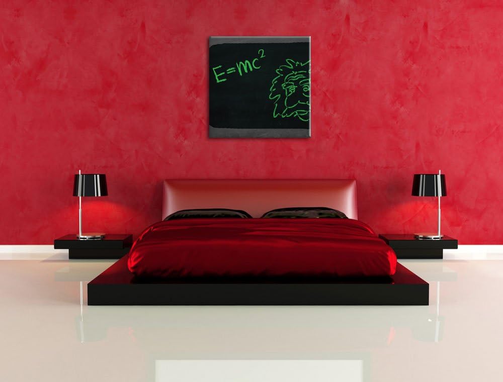 Pixxprint Albert Einstein als Leinwandbild/Grösse: 70x70 cm/Wandbild/Kunstdruck/fertig bespannt, 70x