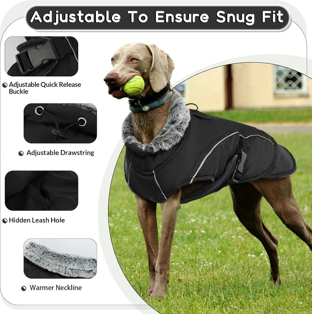 Hundemantel XL, Wintermantel für Grosse Hunde Wasserdicht Winterjacke Hunde Gross Winter Hundeweste