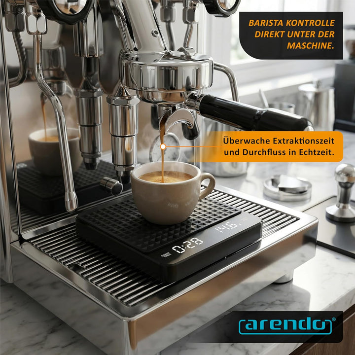 digitale Baristawaage Kaffeewaage – Küchenwaage fein – mit Timer-Funktion – bis zu 3 kg in 0,1 g Auf