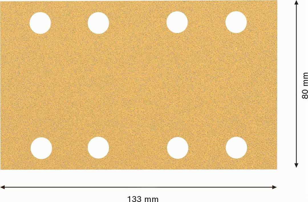 Bosch 50x EXPERT C470 Schleifpapier mit 8 Löchern (für Farbe auf Holz, Hartholz, Ø 80x133 mm, Körnun