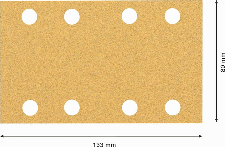 Bosch 50x EXPERT C470 Schleifpapier mit 8 Löchern (für Farbe auf Holz, Hartholz, Ø 80x133 mm, Körnun