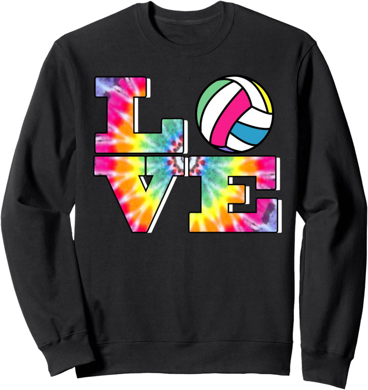 Girls Volleyball Tie Dye Love Sweatshirt