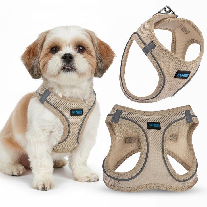 Happet Hundegeschirr XS für kleine Hunde – atmungsaktives Air-Mesh Brustgeschirr, weich gepolstert,
