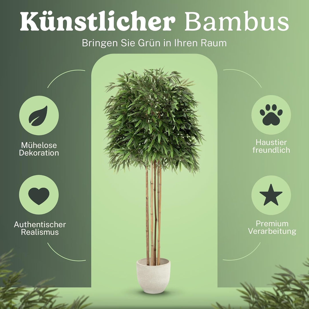 Künstlicher Bambus mit natürlichen Holzstämmen, hergestellt aus den besten Materialien, ideal für He