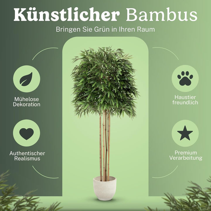Künstlicher Bambus mit natürlichen Holzstämmen, hergestellt aus den besten Materialien, ideal für He