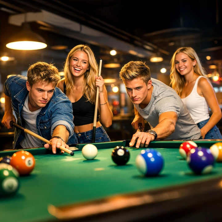 Trintion Vollständiges Standard-Poolballset – 16 Stück 2-Zoll Punkte & Streifen Billardkugeln – Turn