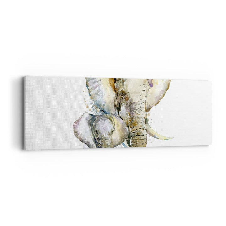Panorama Bilder auf Leinwand Elefanten tier safari afrika Leinwandbild 90x30cm Wandbilder Dekoration