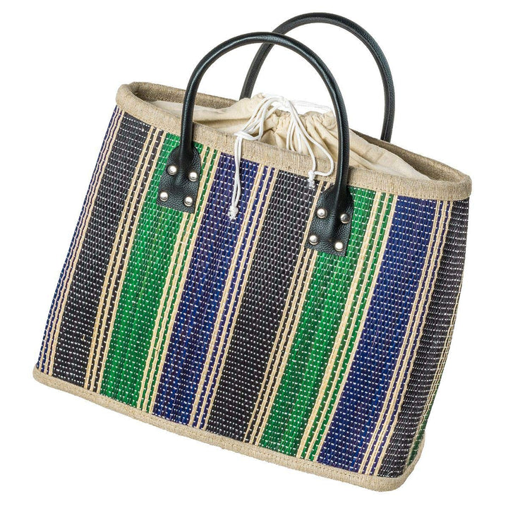 LaFiore24 Einkaufstasche Shopper Henkeltasche Korb Handtasche Allzwecktasche Grün-Schwarz, Grün