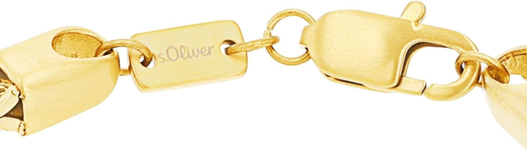 s.Oliver Identarmband Edelstahl Herren Armschmuck, Silber, Kommt in Schmuck Geschenk Box Gold, Gold