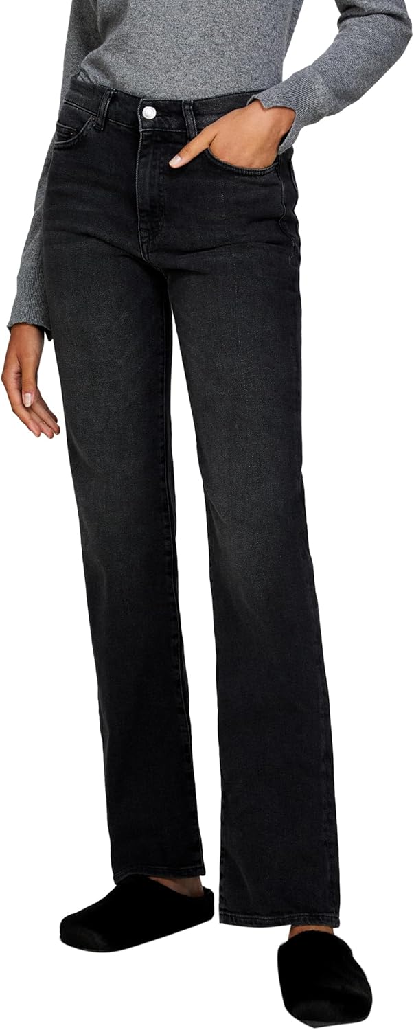 SISLEY Damen Pants 28 Black Denim 800, 28 Black Denim 800