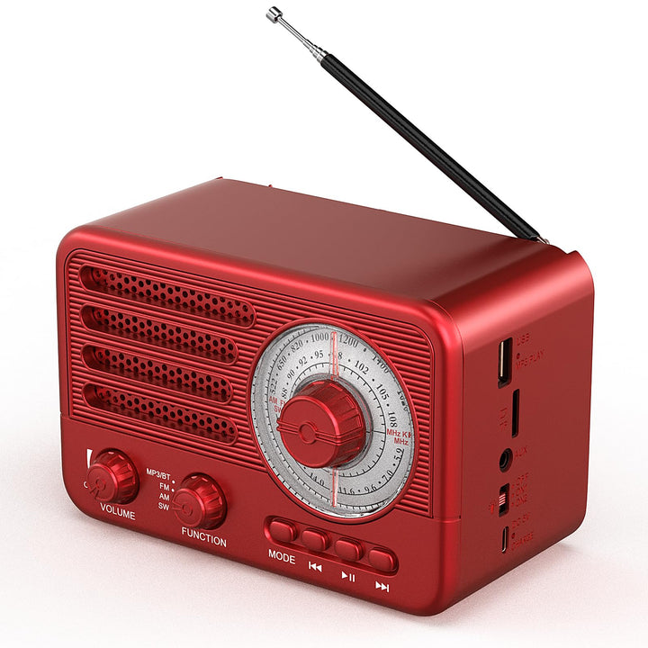 Vintage-Transistorradio – Retro-Stil mit moderner Reichweite, tragbar, AM/FM/SW, mit USB/TF/Aux-MP3-