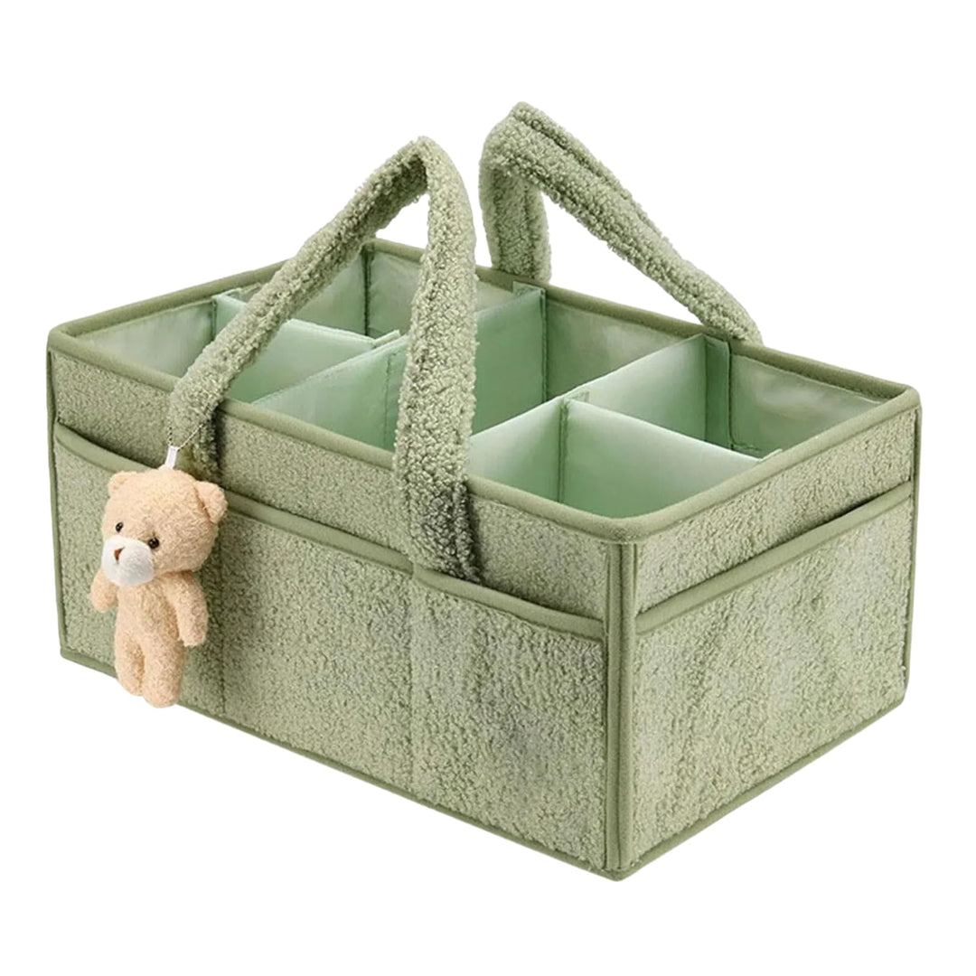Wickeltasche Organizer, Wickelorganizer, Wickeltisch Organizer, Tragbarer Wickelkorb mit Fächern Gri