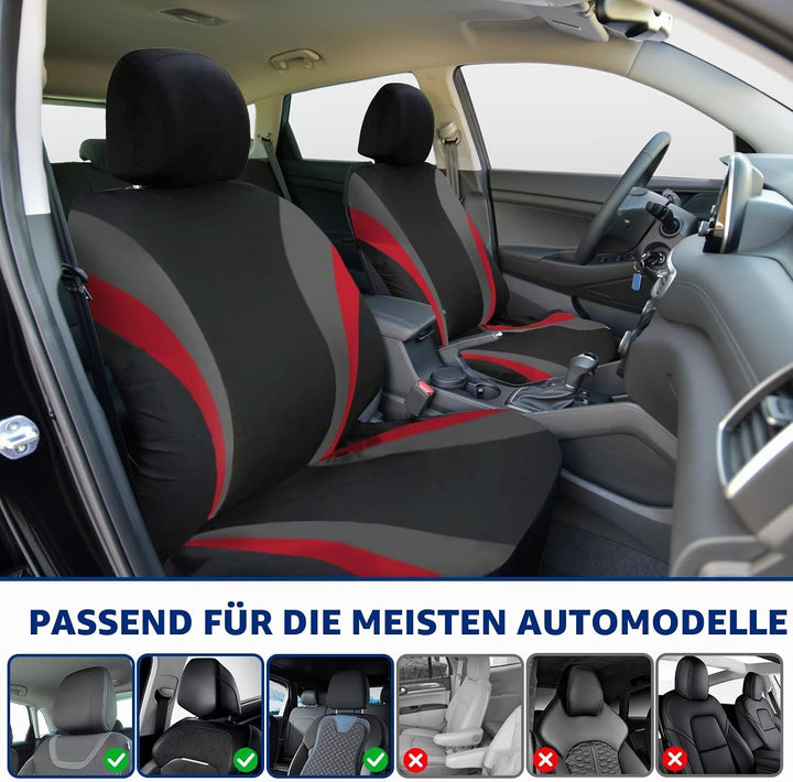 Autositzbezug Set für die Vordersitze, Atmungsaktive &amp; Bequeme Sitzbezüge für alle Jahreszeiten, uni