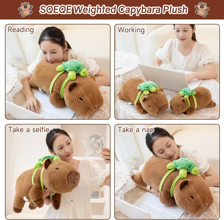 SQEQE Gewichtetes Capybara Kuscheltier, Weiches Wasserschwein Plüschtier Kuscheltierkissen mit Gewic