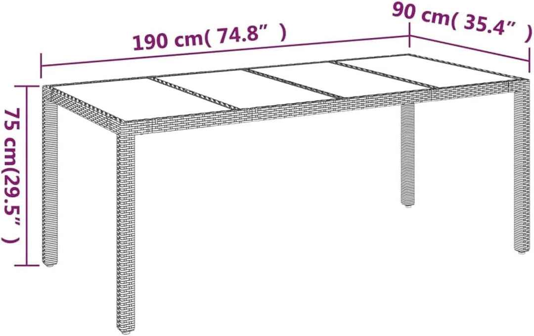 Festnight 7 teilig Garten Sitzgruppe Poly Rattan Gartenmöbel Set 6 Personen Essgruppe Gartentisch mi