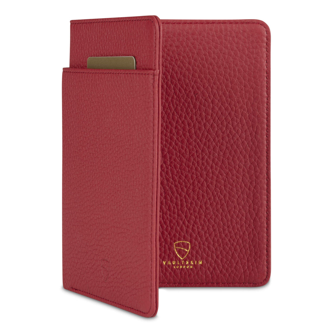 Vaultskin Kensington Reisepasshülle aus Leder mit RFID-Schutz (Matt Rot), Matt Rot