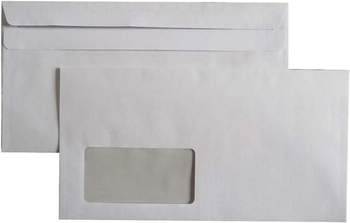 Briefumschlag, mit Fenster, selbstklebend, C6/5, 125 x 235 mm, 75 g/m², Offset, weiss (1.000 Stück)