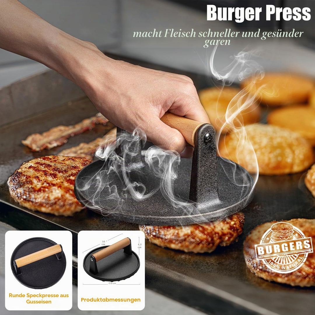 27-TLG Grillspachtel Plancha Zubehör für Männer, Teppanyaki BBQ Grillbesteck Set Edelstahl, Hibachi
