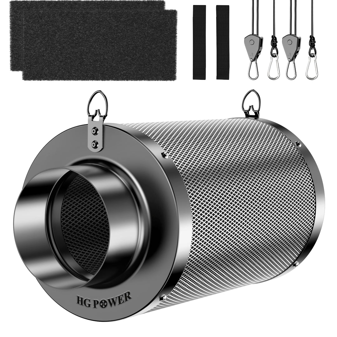 HG Power Aktivkohlefilter 100mm, Länge 250mm – 38mm Premium Australische Virgin-Aktivkohle, Geruchsk