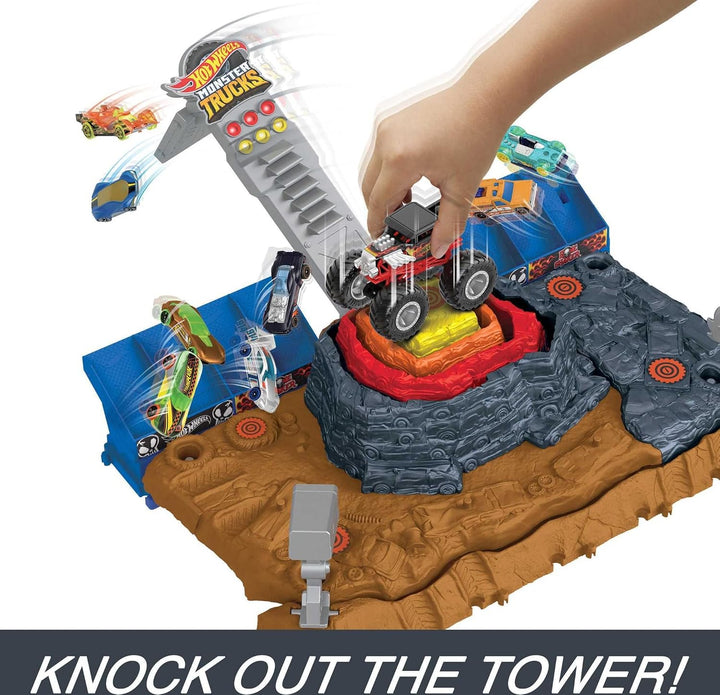 Hot Wheels Monster Trucks Arena Smashers Bone Shaker Spielset Ultimativer Schrottplatz“, enthält 1 e
