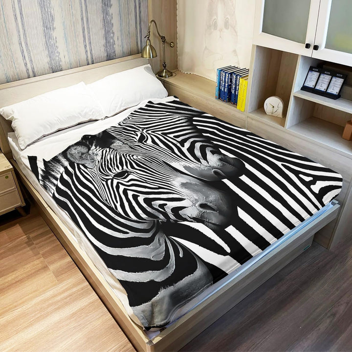 YISUMEI Decke 150x200 cm Kuscheldecken Sanft Flanell Weich Fleecedecke Bettüberwurf Zebra 150 x 200