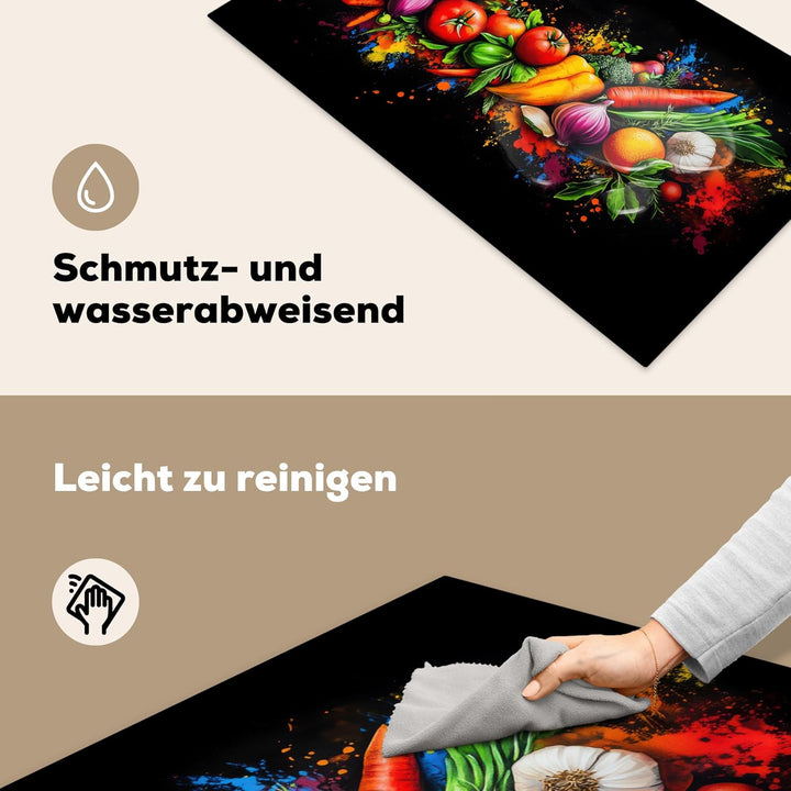 Herdabdeckplatte 90x52 cm Einteilig Induktionsmatte Küche Abdeckung Ceranfeld Herd Abdeckplatte Deko