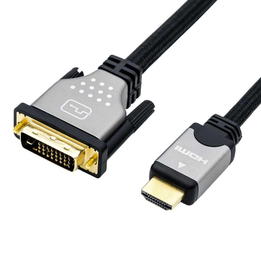 ROLINE Monitorkabel DVI - HDMI, ST-ST, dual link, schwarz / silber, 5 m 5m, 5m