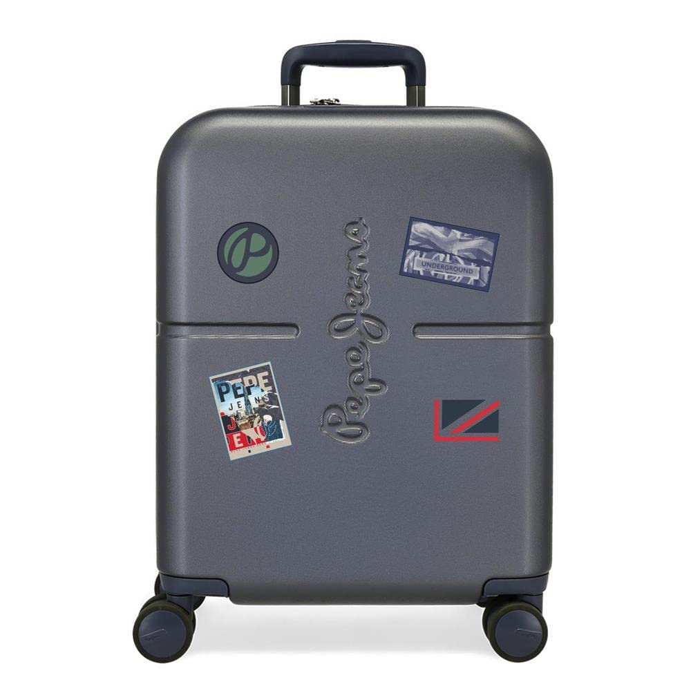 Pepe Jeans Kabinentrolley, 40 x 55 x 20 cm, blau, 40x55x20 cms, Kabinenkoffer erweiterbarer Koffer N