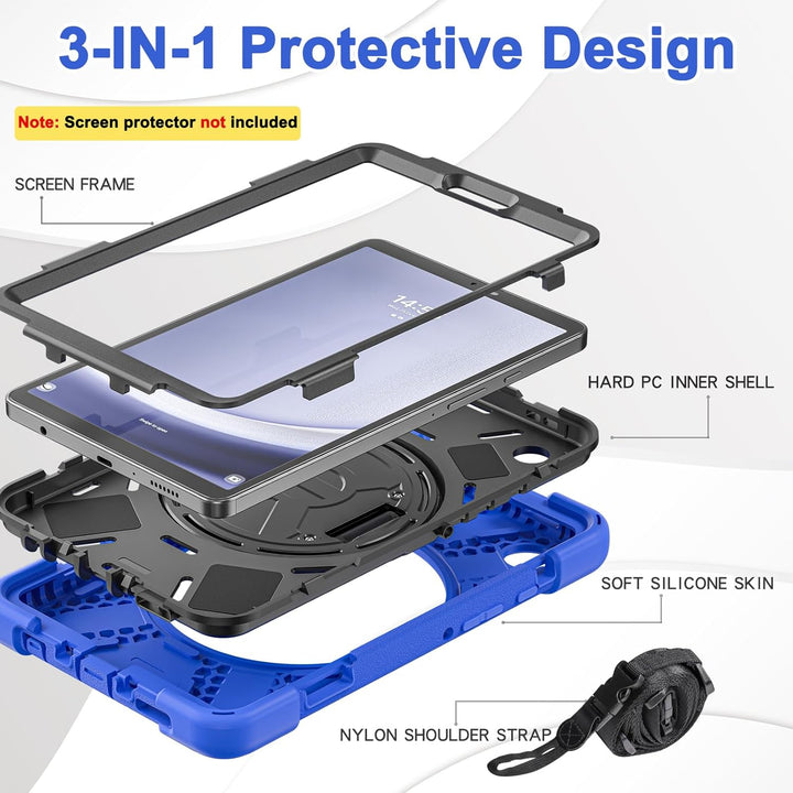 BRAECN Hülle für Samsung Galaxy Tab A9 8.7 Zoll SM-X110/SM-X115/SM-X117, Stossfeste Robuste Tragbare