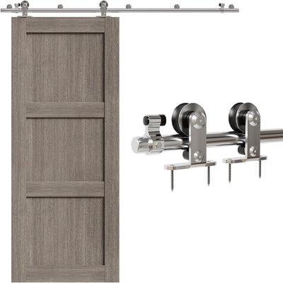 6.6FT/201cm Rostfreier Stahl Schiebetürsystem Laufschiene, Schiebetürbeschlag Set Schiebetür Laufsch