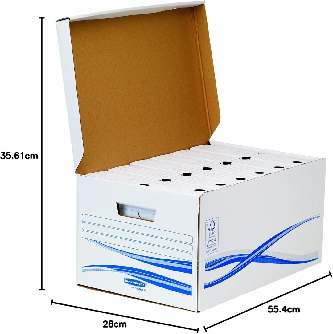 Bankers Box 4460502 Klappdeckelbox Maxi 10-er Pack, Klappdeckelbox Maxi