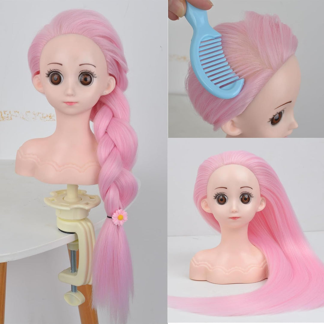 Mannequinkopf mit Haaren, 40,6 cm, Kosmetologie-Kopf zum Üben von Frisuren, Puppenkopf, Übungskopf f