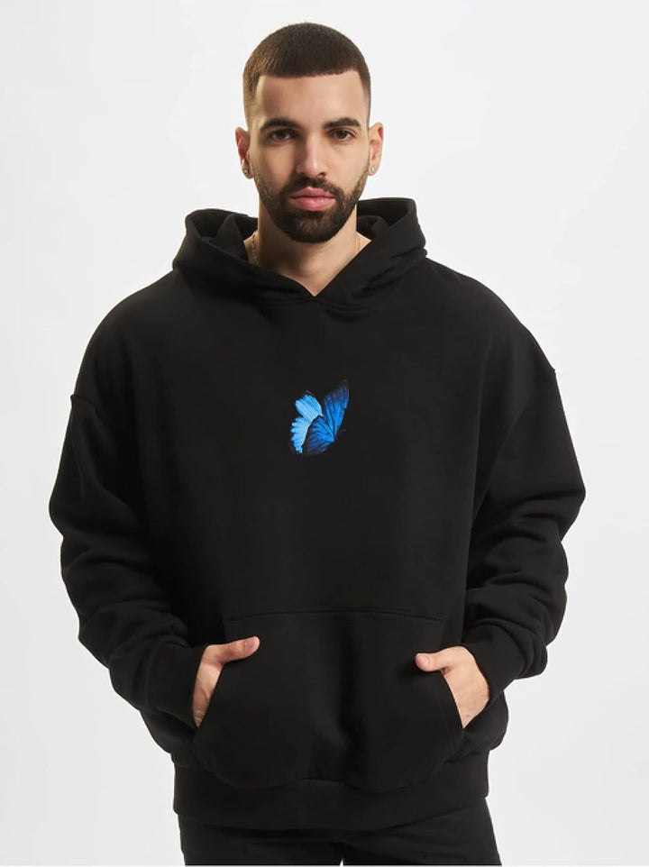 Mister Tee Herren Le Papillon Heavy Oversize Hoody XS Schwarz, XS Schwarz