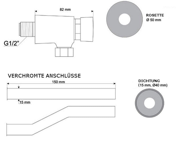 VBChome- Set: Urinal Zulauf Oben Weiss Modern Hochwertig Keramik Pinkelbecken senkrecht Pissoir PRÄS