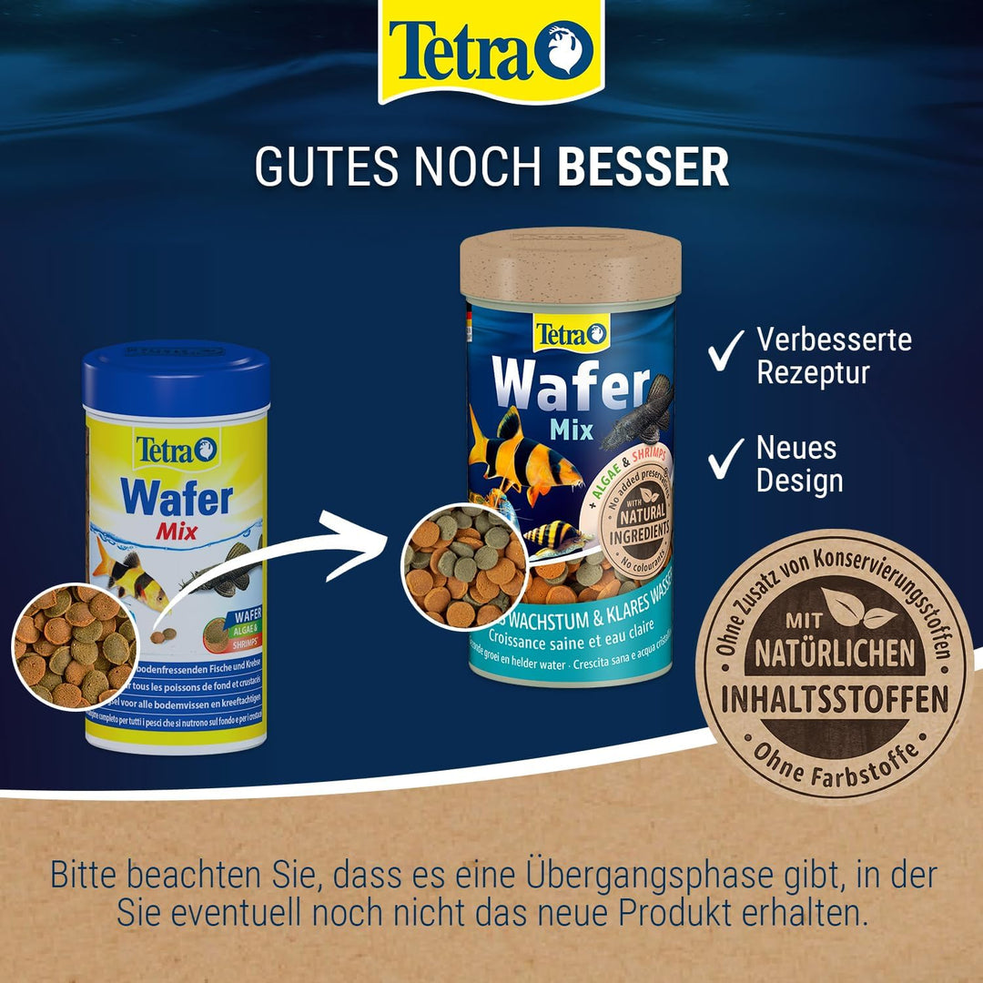 Tetra Wafer Mix - Fischfutter für alle Bodenfische (z.B. Welse) und Krebse, für gesundes Wachstum un