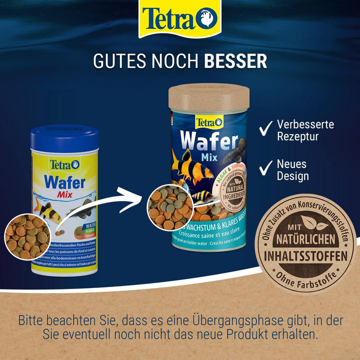 Tetra Wafer Mix - Fischfutter für alle Bodenfische (z.B. Welse) und Krebse, für gesundes Wachstum un