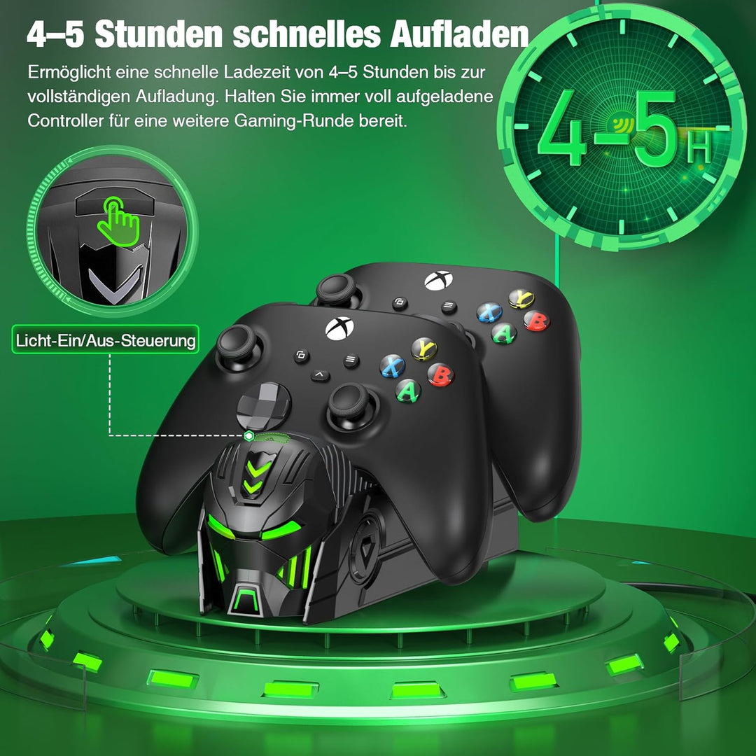 Xbox Controller Akku, Xbox Controller Ladestation mit 2 Stück Grosser Kapazität 5520mWh Wiederauflad