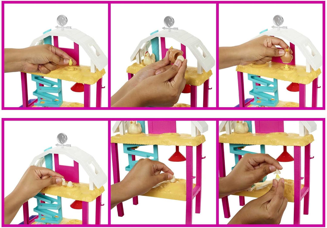 Barbie You Can Be Anything Series, Hatch and Gather Egg Farm, 1x Puppe mit braunen Haaren, Ziege, Ka