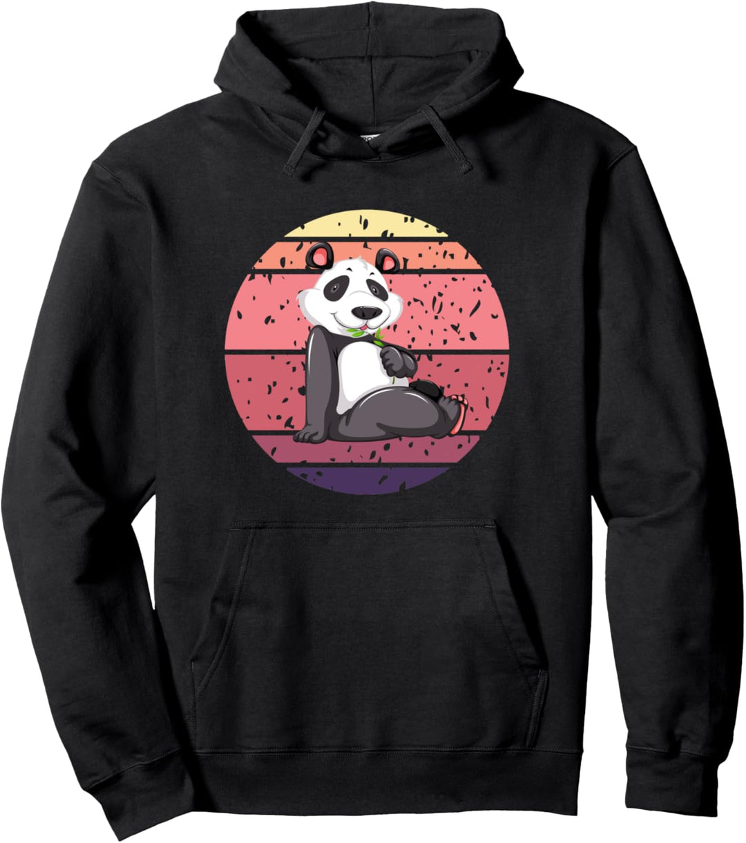 Süsser witziger Panda, Retro, Relaxen, Panda Pullover Hoodie