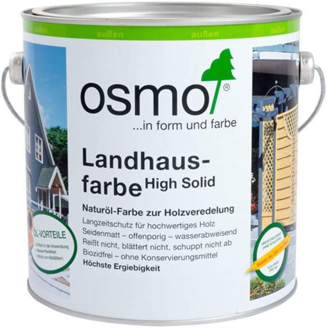 Osmo Landhausfarbe - hochdeckende Holzfarbe 2311 Karminrot 2,5 L, Karminrot