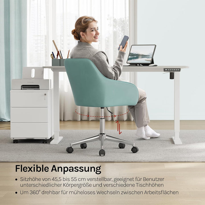 WOLTU Homeoffice Stuhl, Schreibtischstuhl, Drehstuhl, Schminkstuhl, höhenverstellbar, bis 150 kg bel